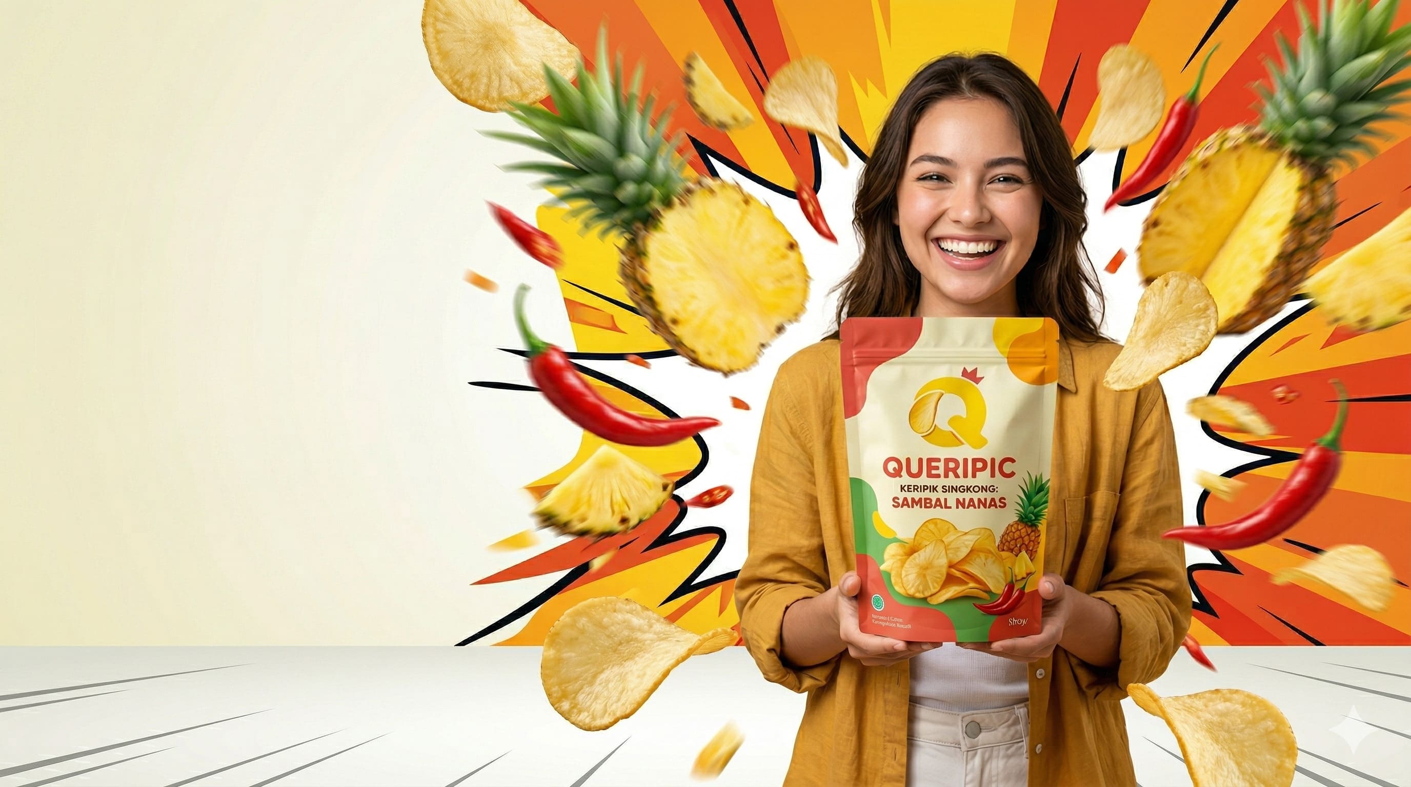 Queripic keripik singkong modern premium renyah berbagai varian rasa